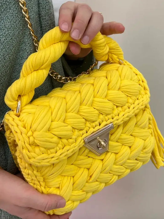 Yellow Clutch Crochet Bag