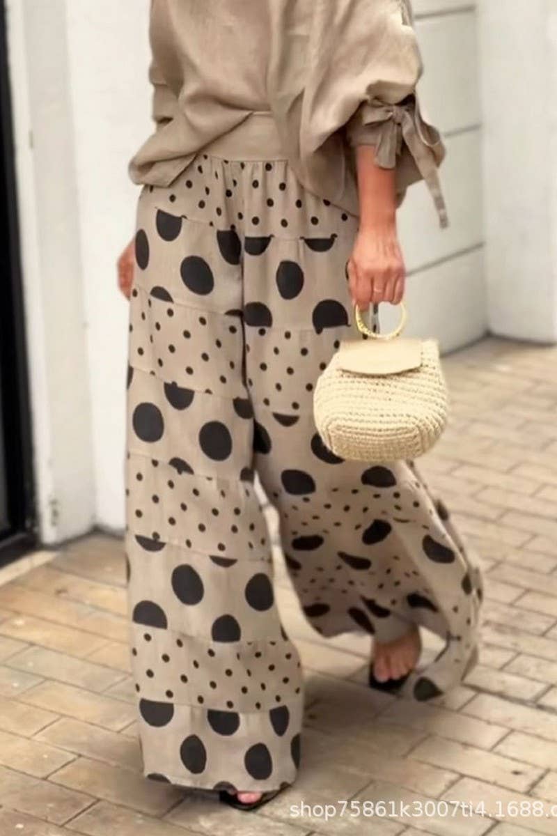 Dot & Drape Off-Shoulder Pant Set
