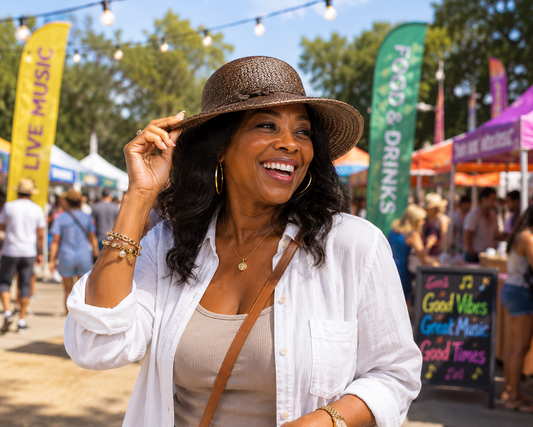 Wide Brim Two Tone Packable Straw Sun Hats