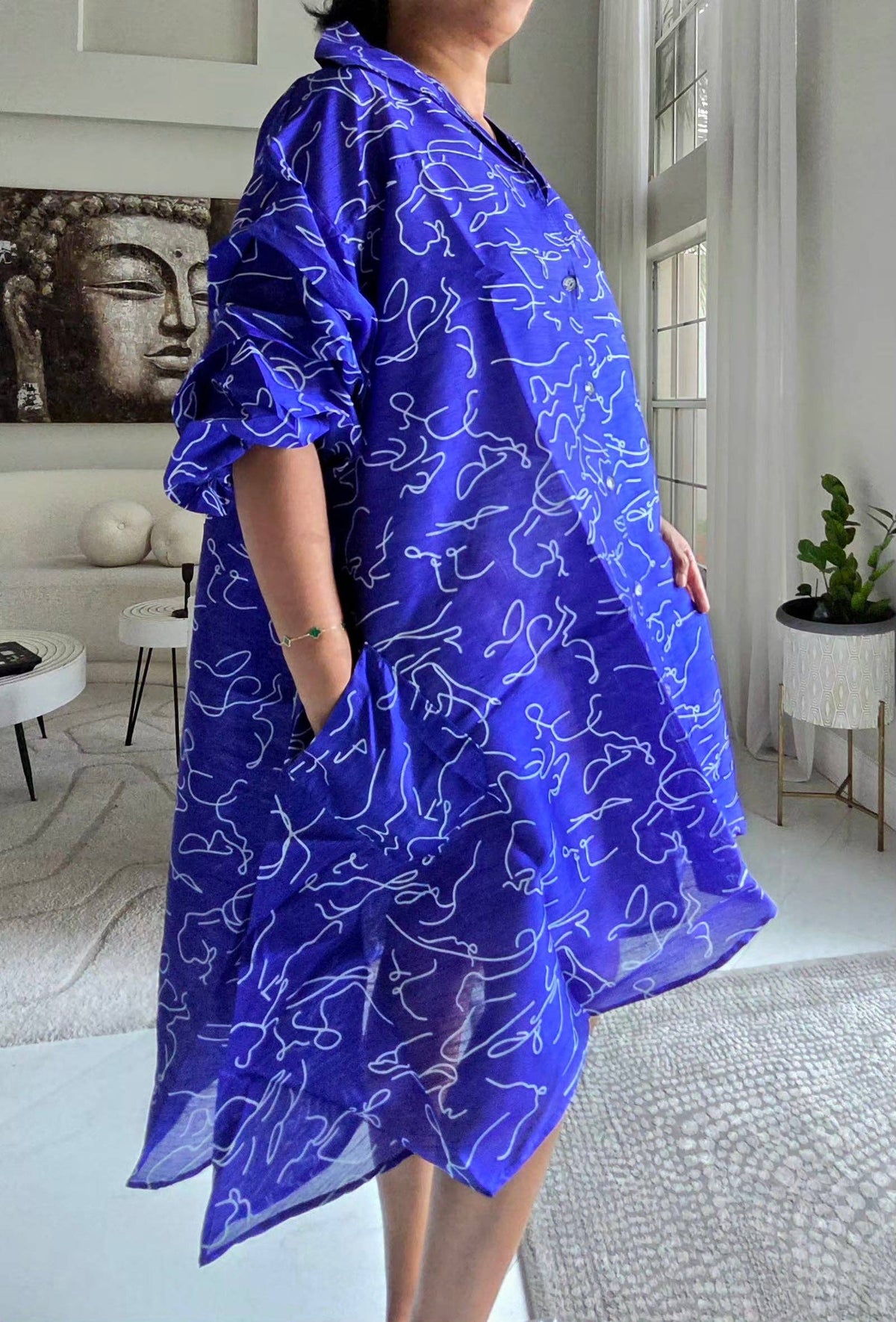 Swing Dress Blue White