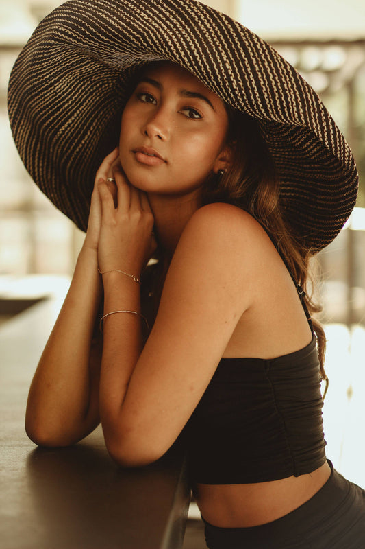 Wide Brim Packable Straw Sun Hats