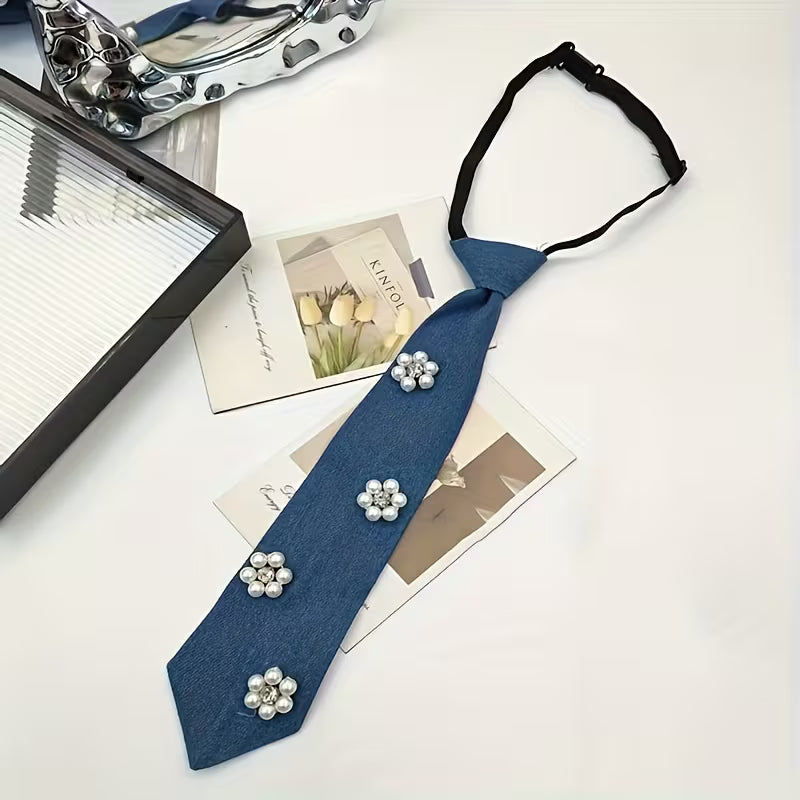 Blue Denim Glam Tie