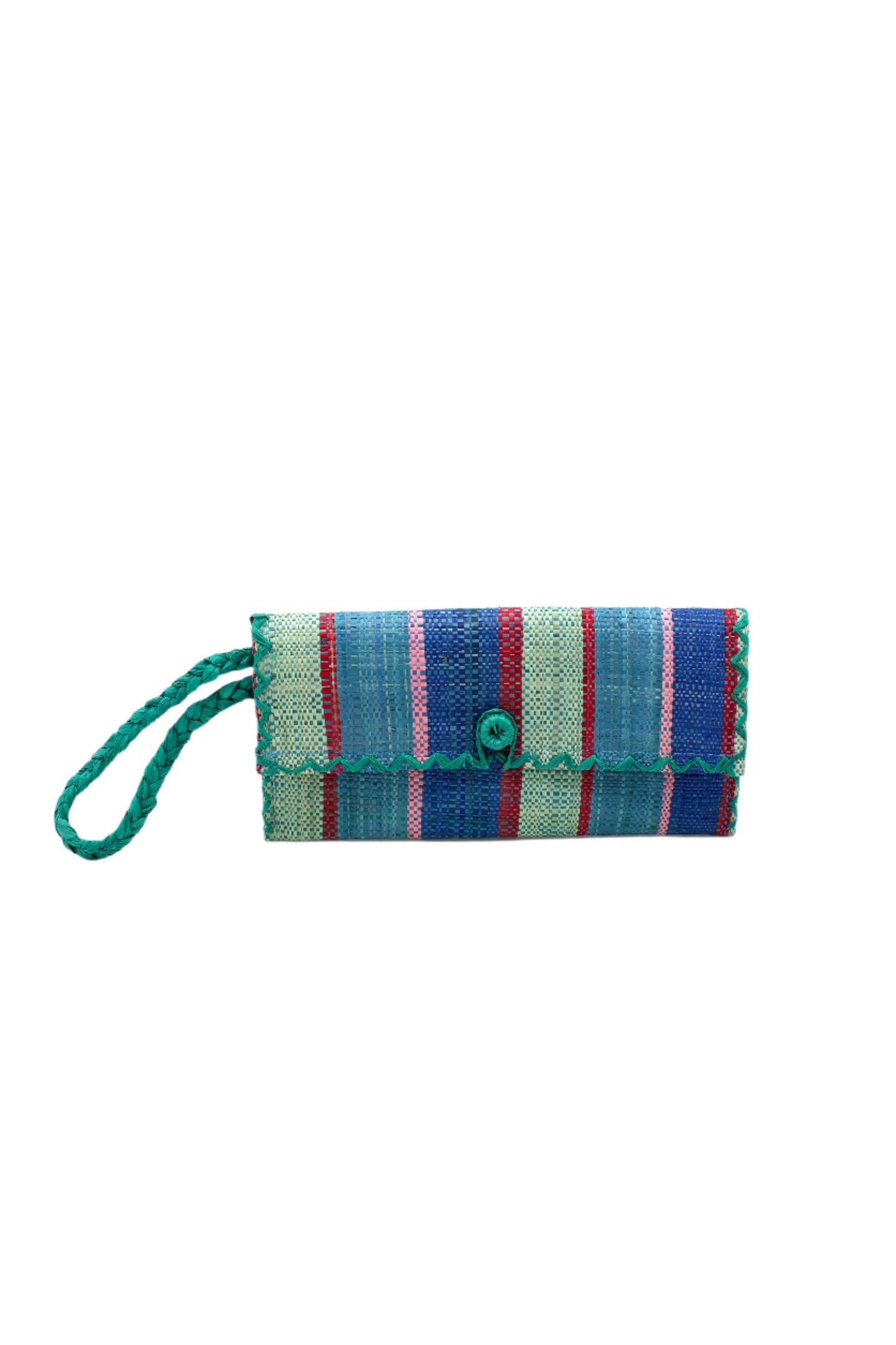 Straw Envelope Clutch Wristlet Bag