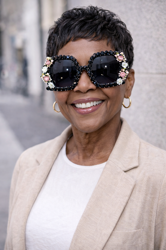 Floral Bling Statement Sunglasses