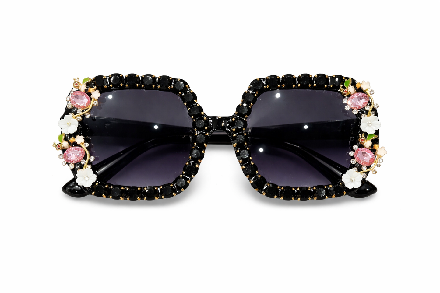 Floral Bling Statement Sunglasses