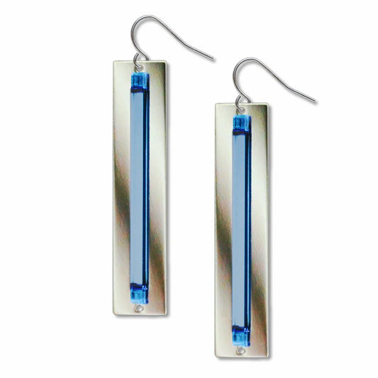 Florescent Light Works Blue Earrings