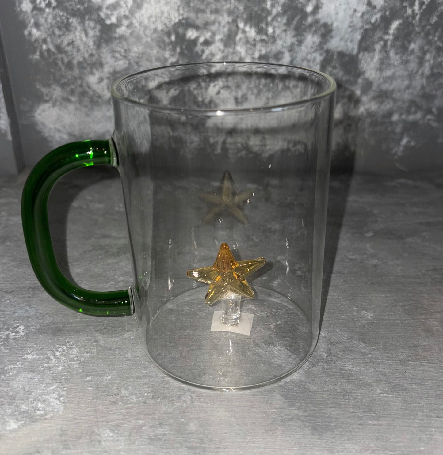 Glass Christmas 3D Tree Star Mug