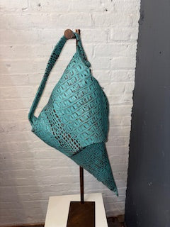 Large Aqua Cone Handbag