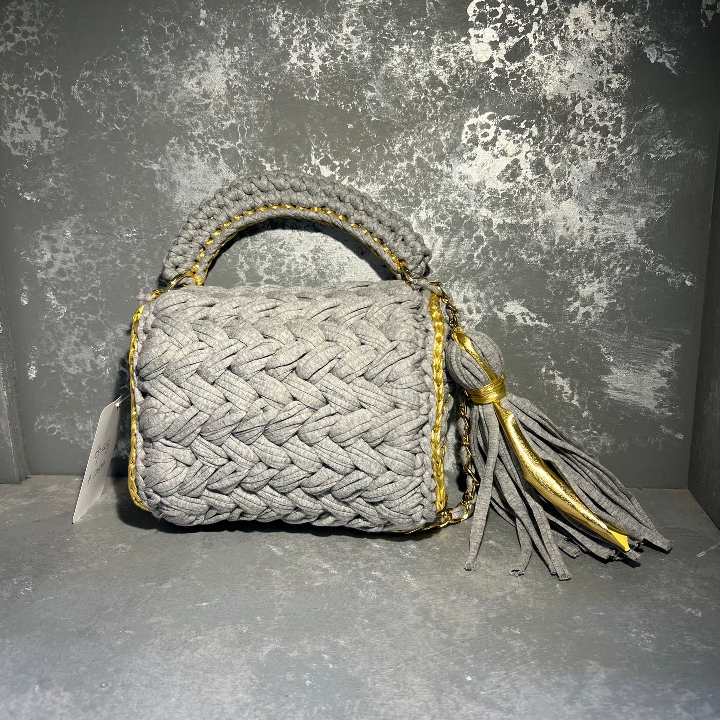 Grey Knit Bag