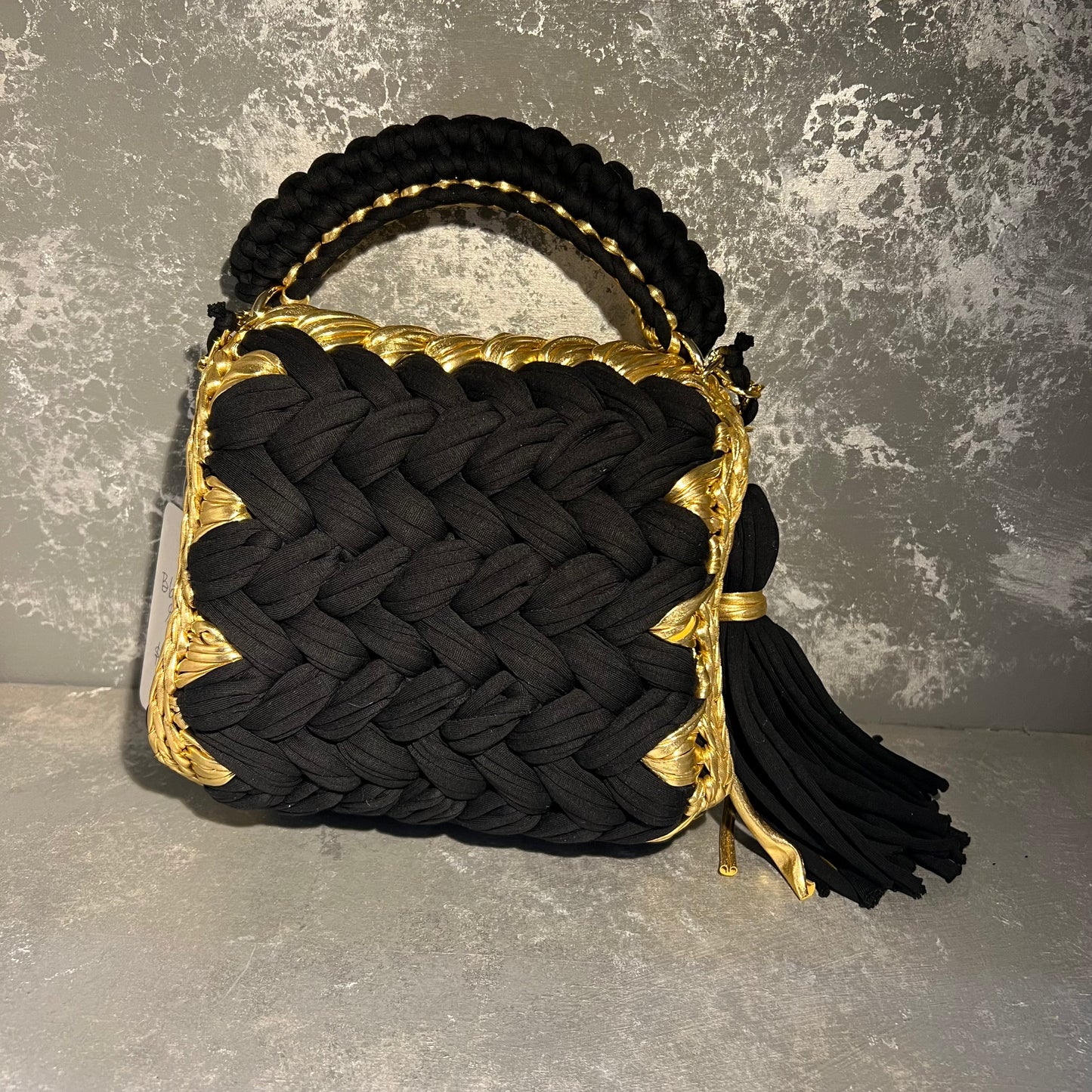 Black & Gold Knit Bag