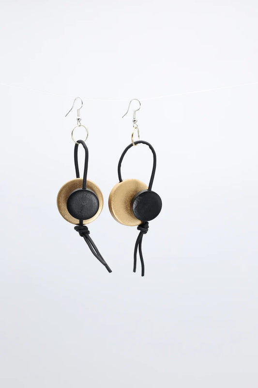 Leatherette Hoops with Dangling Coins