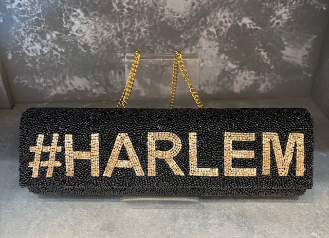 #Harlem Beaded Bucket Handbag with Strap