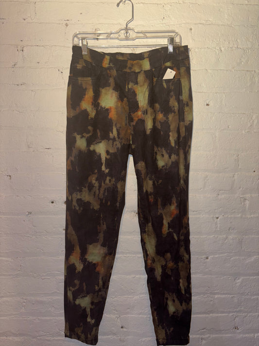 Suede Black Printed Pants