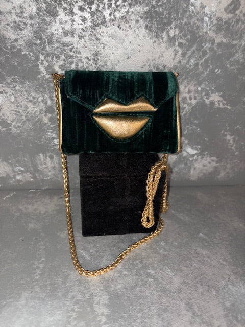 Mini Velvet Lips Clutch by Kokikamala