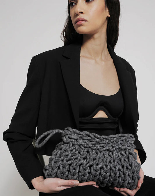 Black Woven Clutch