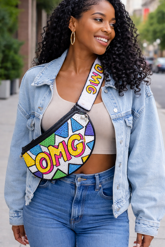 Beaded OMG! Crossbody Bag