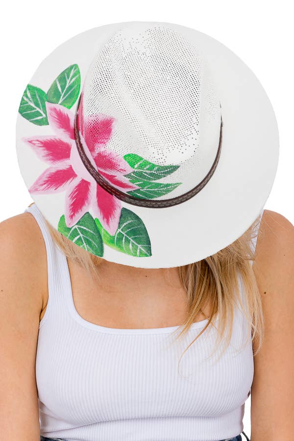 Artisan Elite Hand Painted Rancher Fedora Panama Hat
