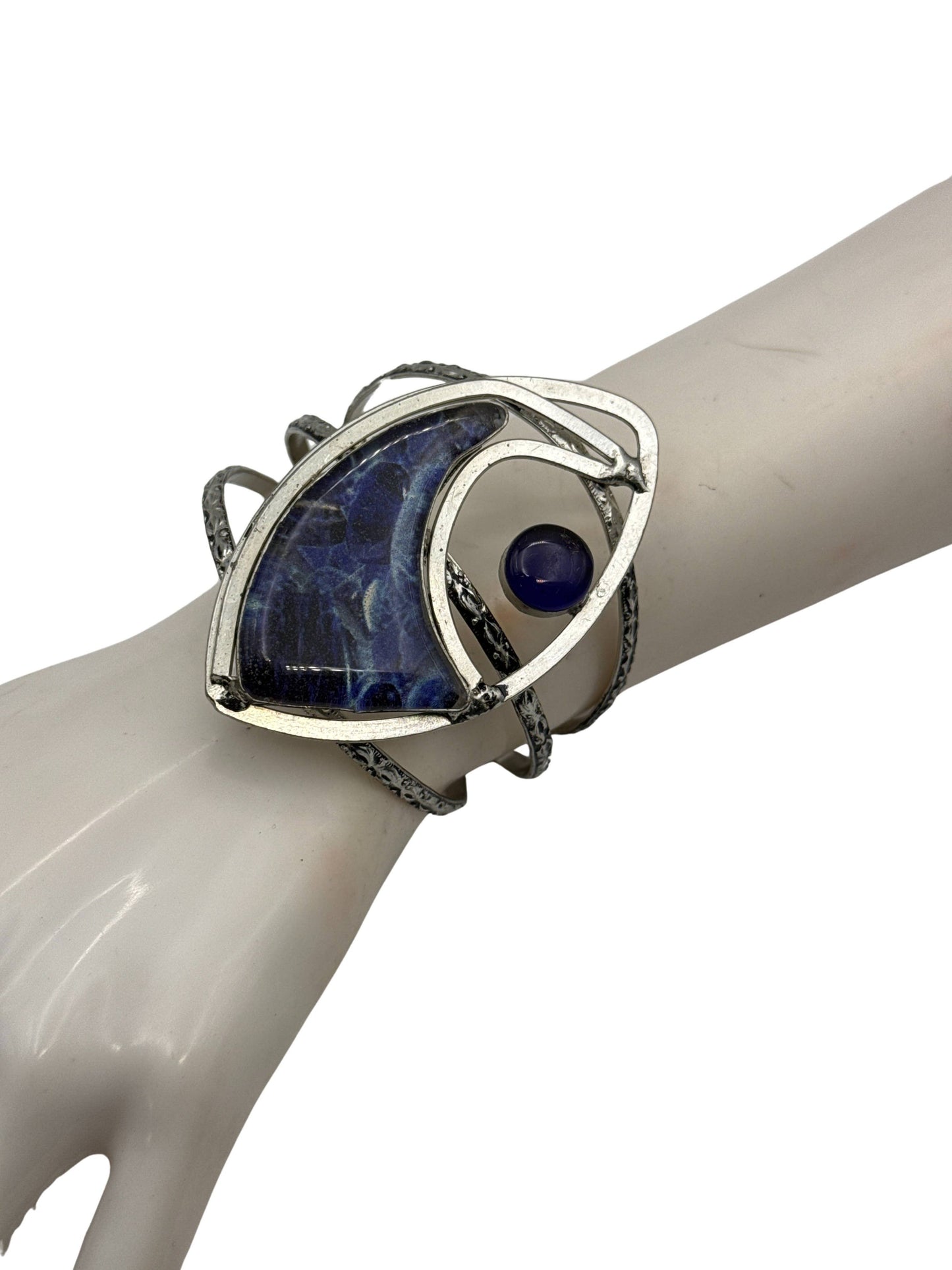 Ocean Swirl Sculptural Resin Cuff
