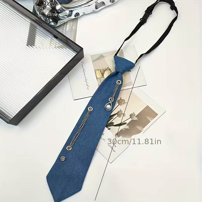 Blue Denim Glam Tie