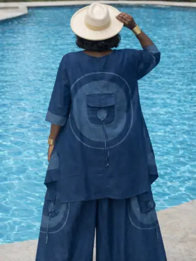 Indigo Breeze Tunic Palazzo Set