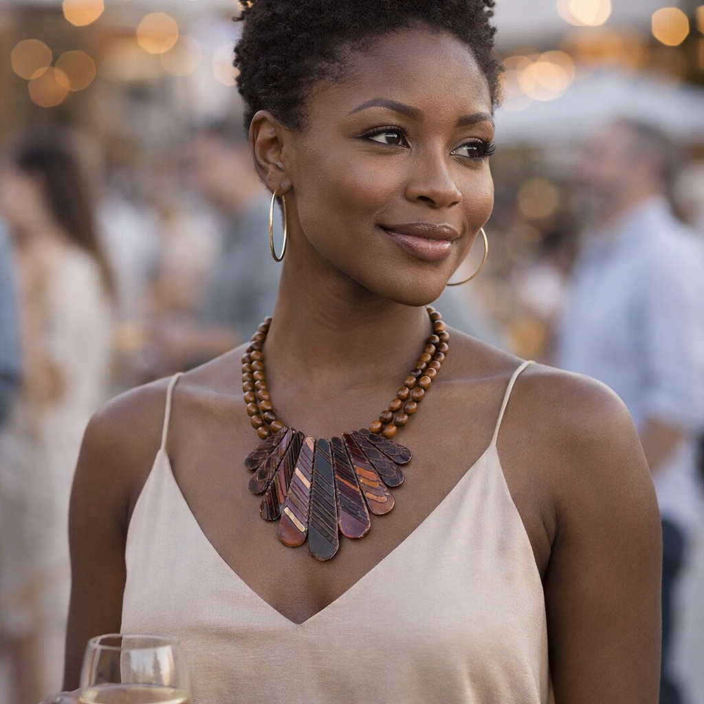 Chunky Chocolate Bib Necklace