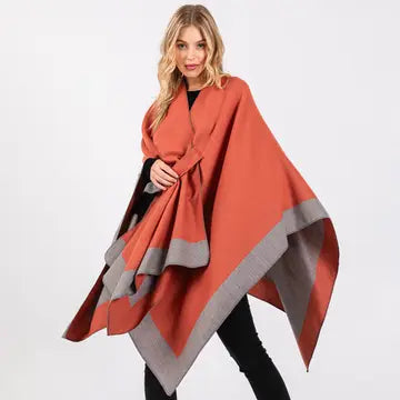 Two-Tone Pull-Through Poncho