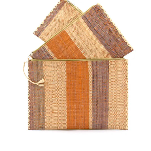 Zippered Straw Clutches