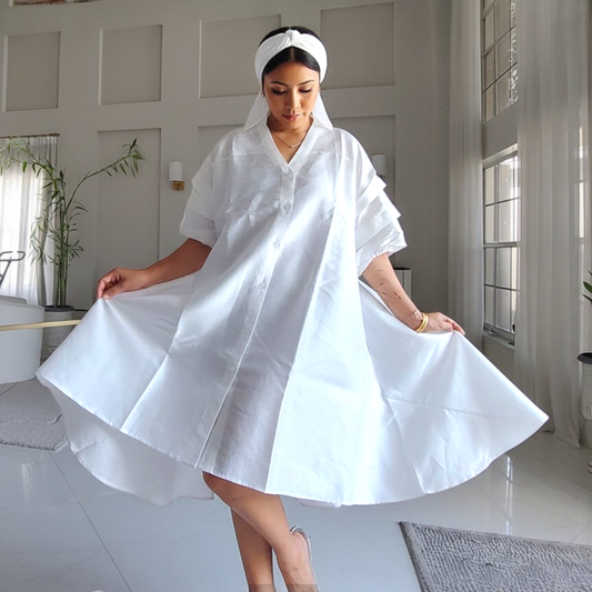 Swing Dress-White