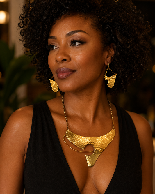 Luxe Hammered Halo Set