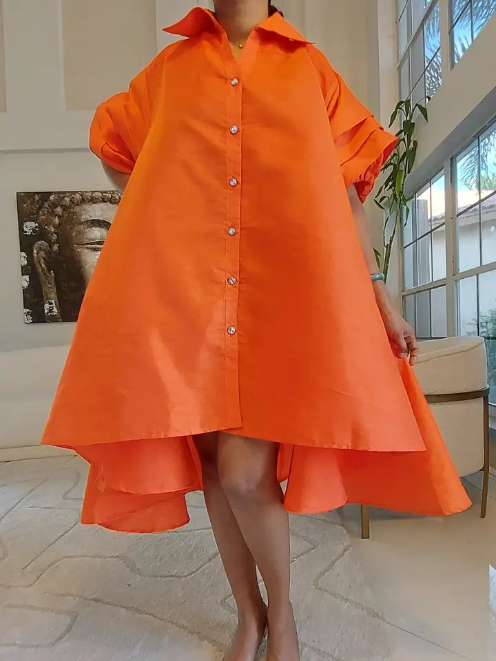 Swing Dress w/Ruffle Sleeve