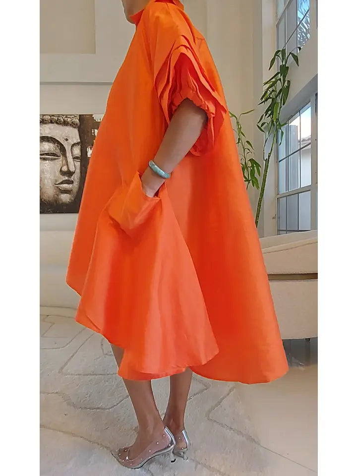 Swing Dress w/Ruffle Sleeve