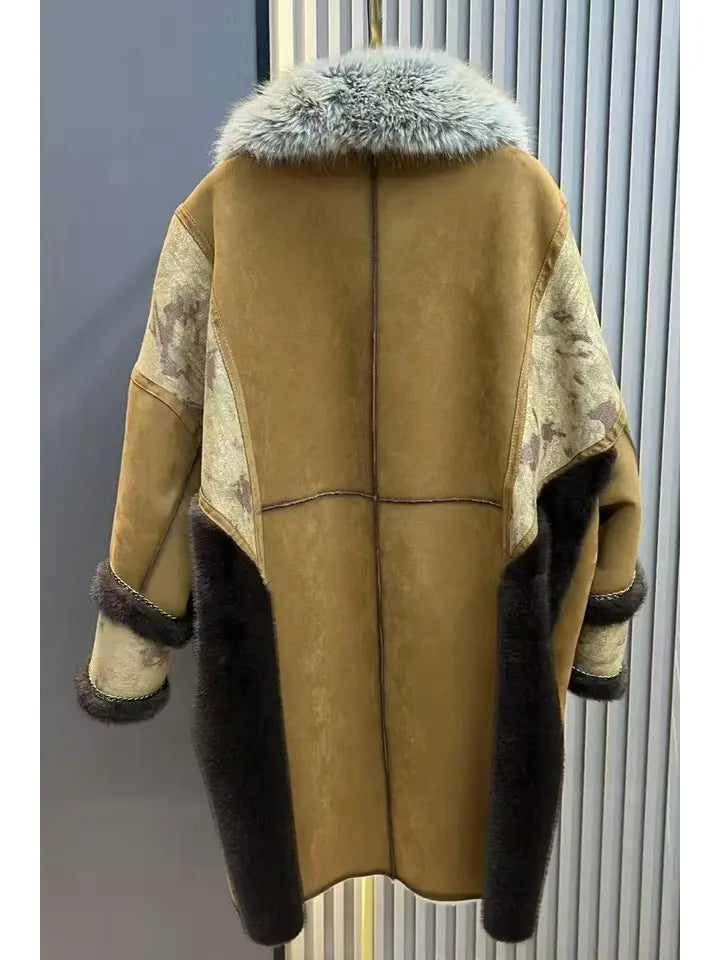 Vintage Suede and Faux Fur Coat