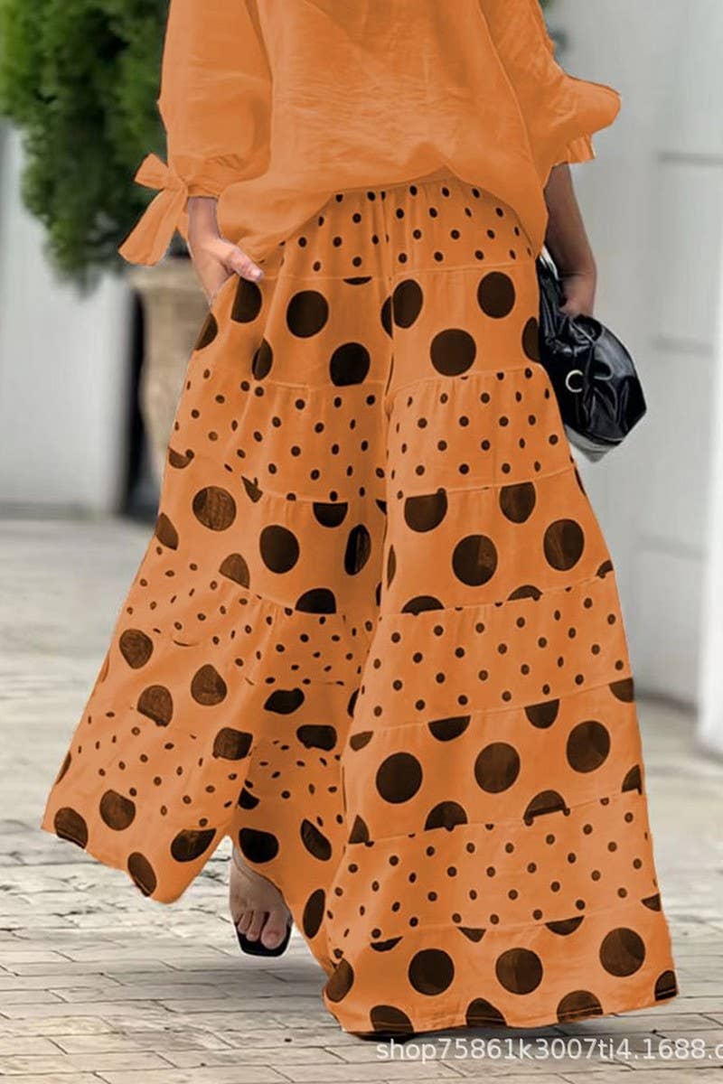 Dot & Drape Off-Shoulder Pant Set