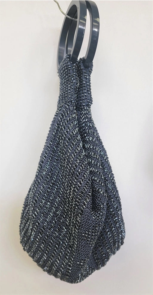 Beaded Wristlet Crochet with Acrylic Ring Handle
