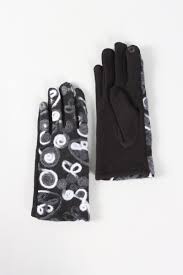 Abstract Swirl Yarn Embroidered Smart Touch Winter Gloves