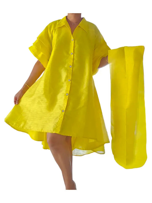 Swing Dress w/Ruffle Sleeve
