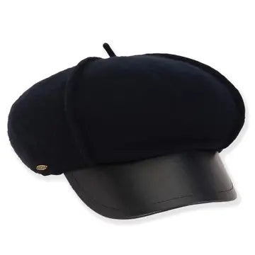 Cozy Wool Brimmed News Cap