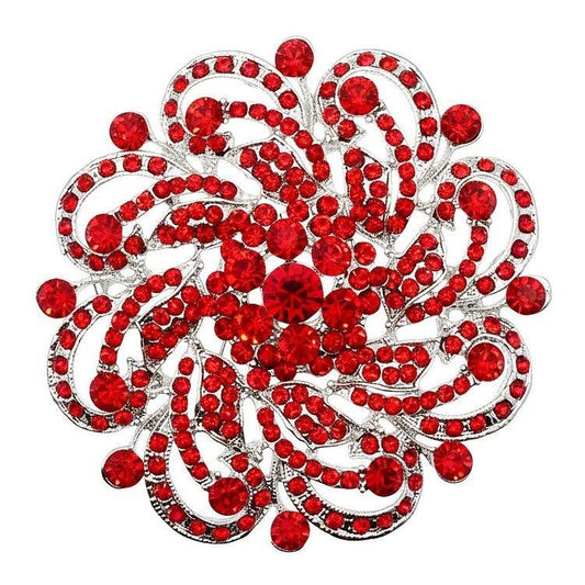 Chic Wind Floral Rhinestone Brooch Pin