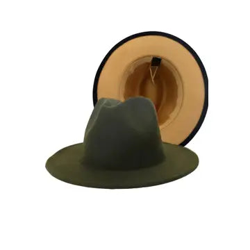 Two-Tone Color Matching Fedora Hat