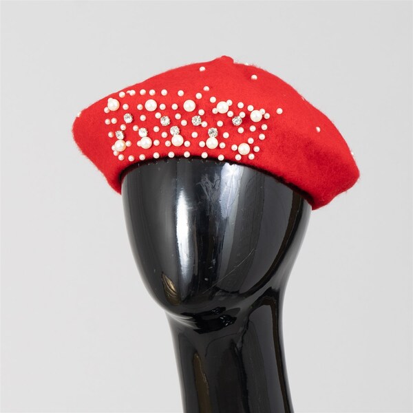 Pearl Accent Classic Beret